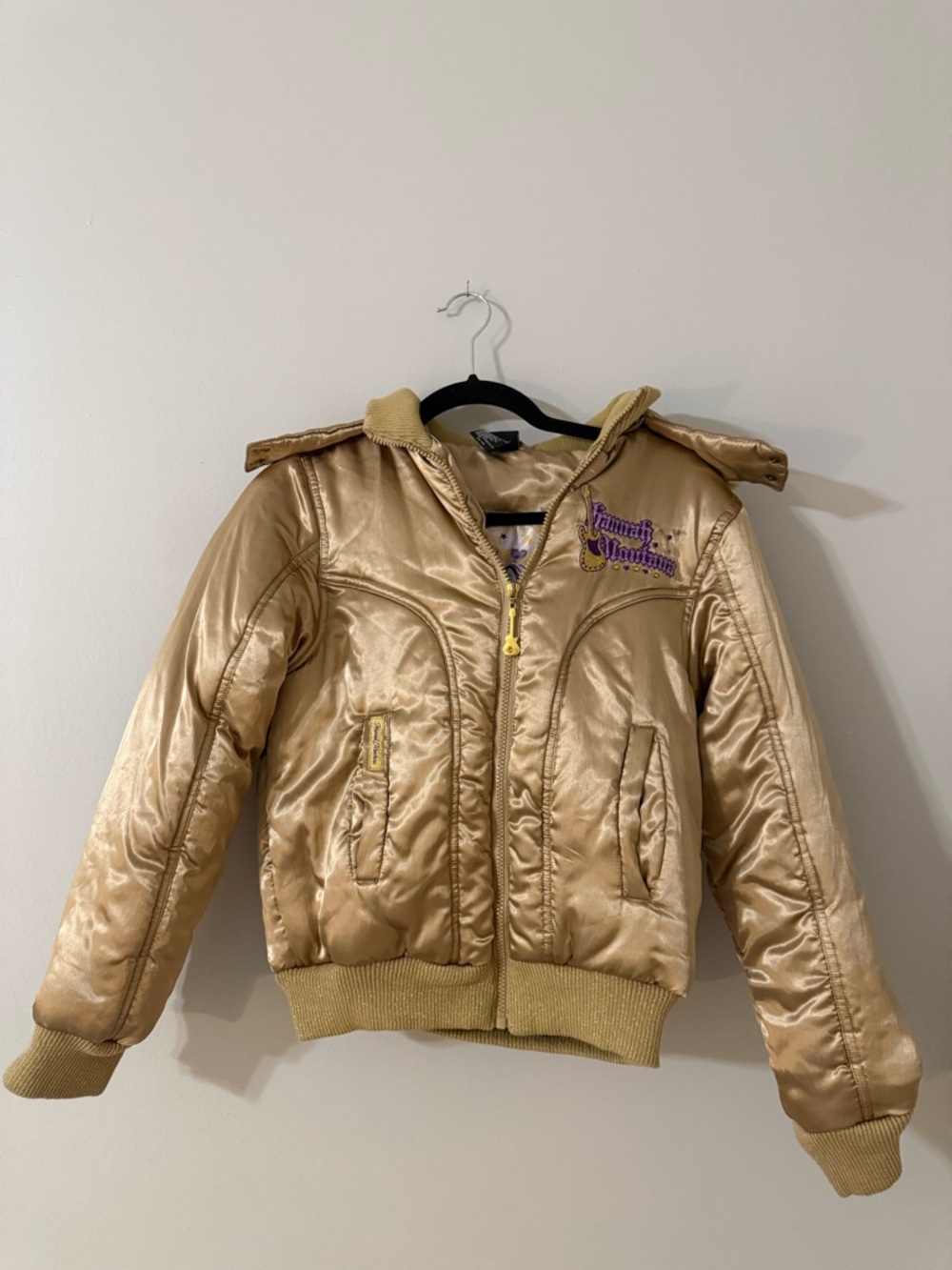 Vintage Hannah Montana Gold Puffer Jacket 14/16